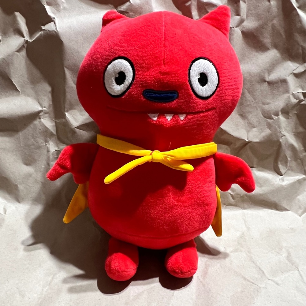 UglyDolls 10" Lucky Bat Plush Red Superhero Cape Stuffed Animal Toy